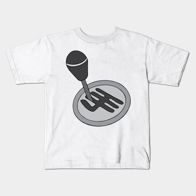 Manual Transmission Stick Shift Gearbox Kids T-Shirt by murialbezanson